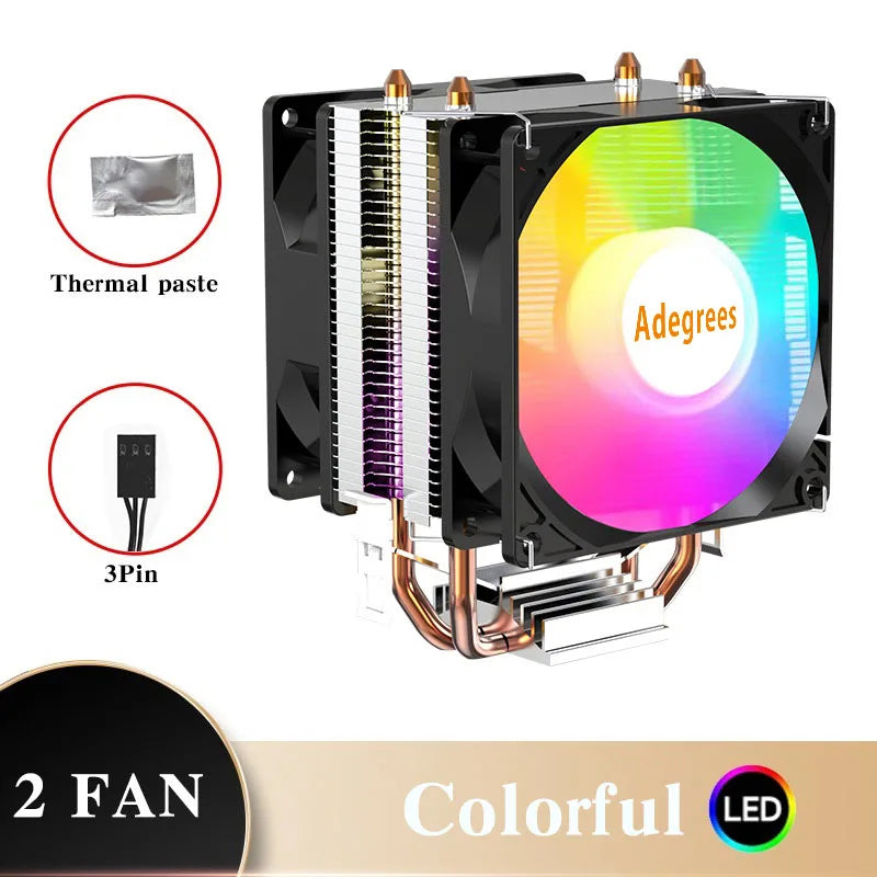 Ventilateur de refroidissement pour processeur Intel, refroidisseur d'air CPU, X79, X99, 3 broches, 4 broches, PWM, LGA 1366, 1151, 1155, 1200, 1700, 2011, AMD, AM3, AM4, AM5