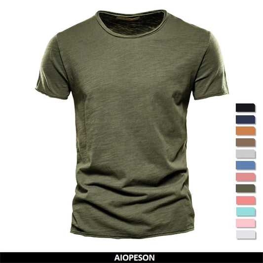 T-Shirt 100% Coton Homme Décontracté — Doux Fitness Été Col Rond