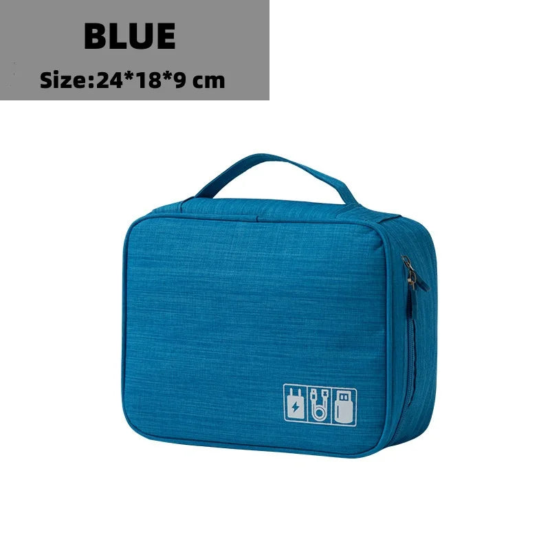 Bolsa de almacenamiento digital electrónica de viaje, multifuncional de gran capacidad para auriculares, funda protectora para cable de datos, bolsa a prueba de polvo de viaje Elec
