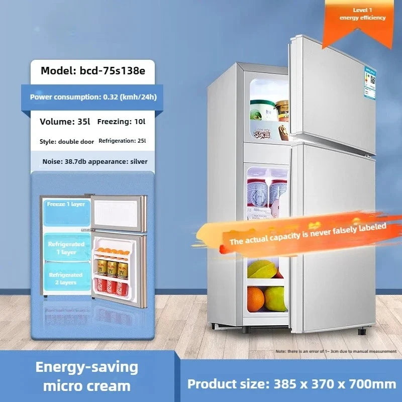 Réfrigérateur à Double porte pour salle de location, petit réfrigérateur domestique avec congélateurs profonds, réfrigérateur à économie d'énergie de premier niveau