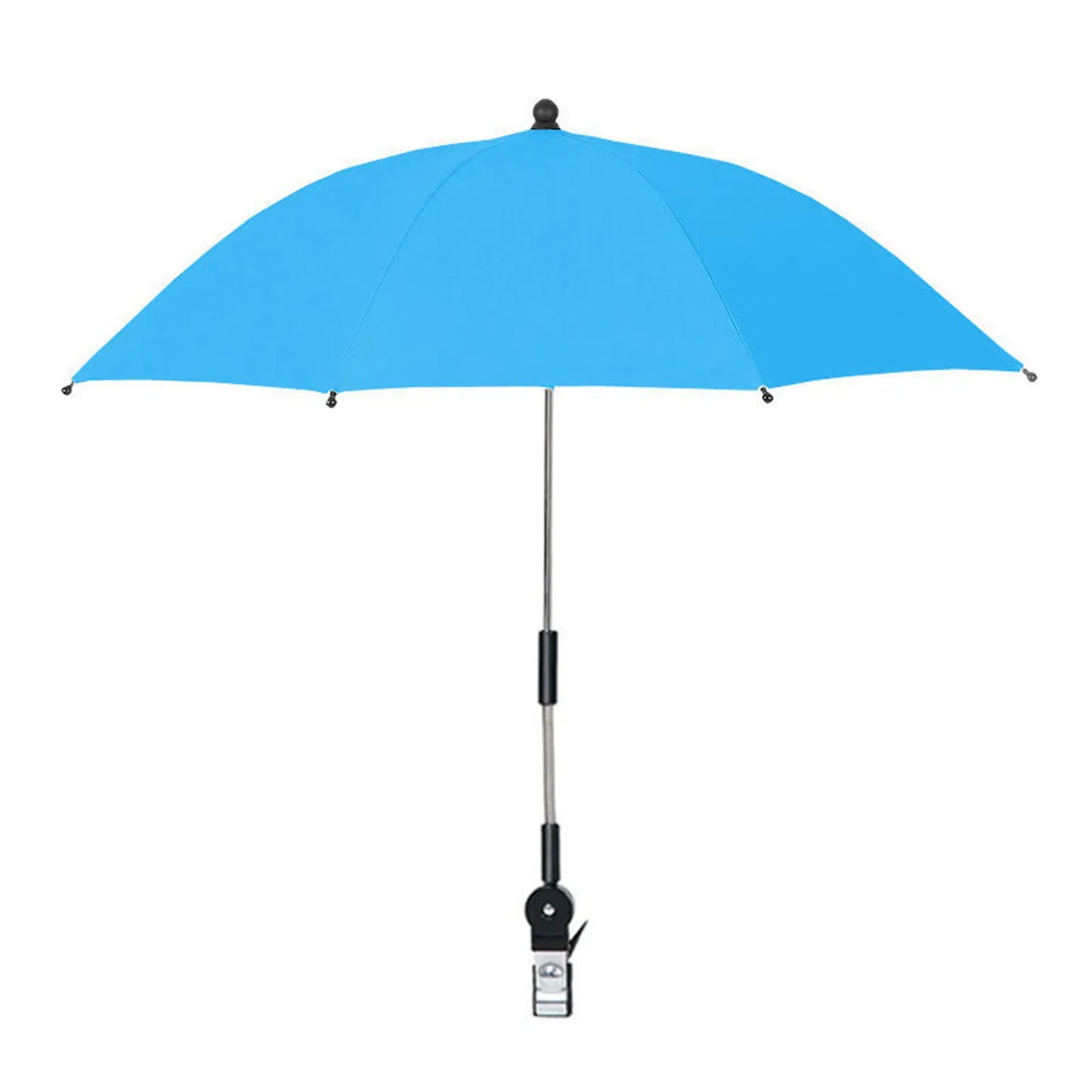 ZK20 Paraguas de silla de playa Protección UV Parasol para cochecito de bebé 360° Parasol ajustable para silla con pinza