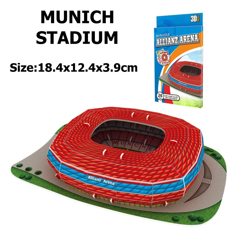Terrain de Football Miniature en 3D, Puzzle à Faire Soi-Même, Modèles de Stades de renommée Mondiale, Jeu Périphérique, Jouets, Cadeaux d'Anniversaire, DDJ