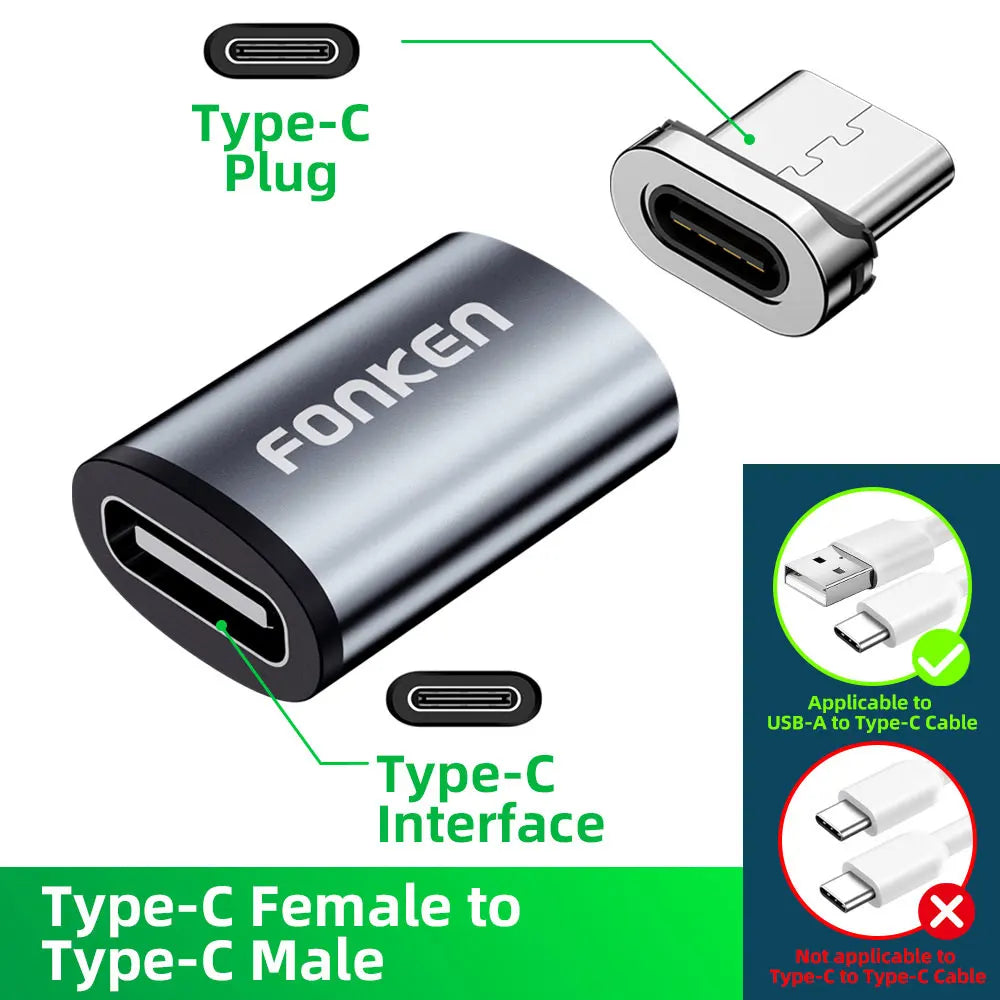 Conector de cable magnético, adaptador de cable para teléfono móvil Micro USB, punta magnética, cargador magnético, enchufe tipo C, adaptador para Huawei Android