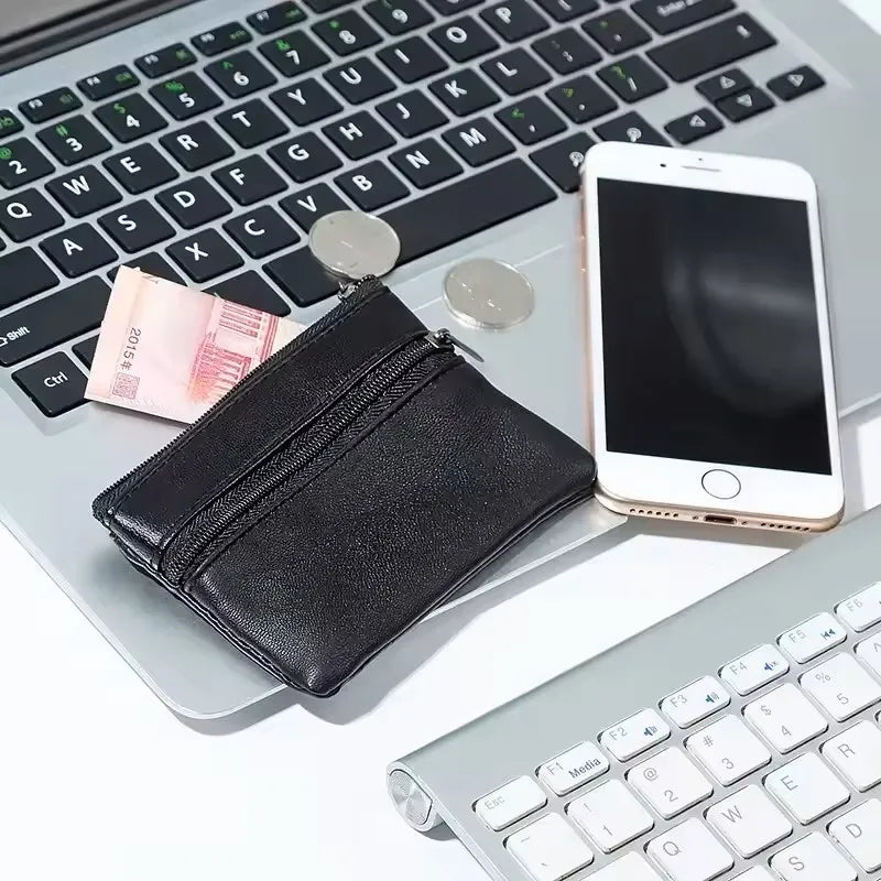 Women Men Coin Purses Men Small Wallet Change Purses Zipper Money Bags Kids Mini Leather Wallets Keychain Carteira