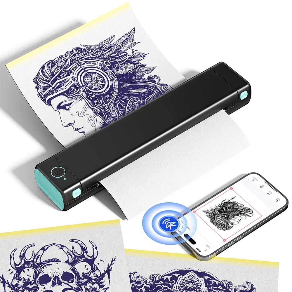 Phomemo – Bluetooth Tattoo Stencil Printer, M08F Wireless Tattoo Transfer Machine with 10 Free Transfer Papers, for Artists and Beginners
