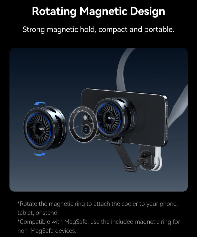 Radiateur Magnétique Smartphone — Dissipateur Thermique Portable, Refroidissement Rapide