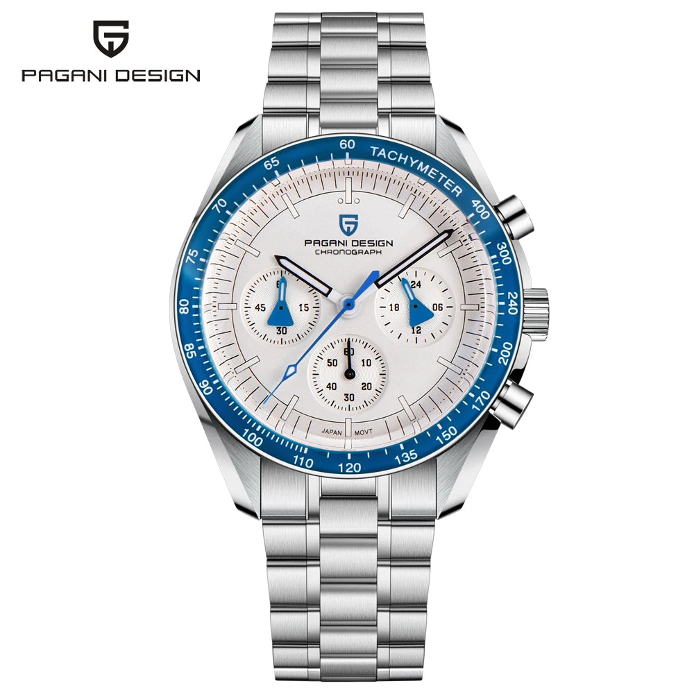 PAGANI DESIGN 2025 New Moon Watches for Men Luxury Quartz Watch Men Chronograph VK63 Men's Gifts AR Sapphire Mirror Luminous Clock