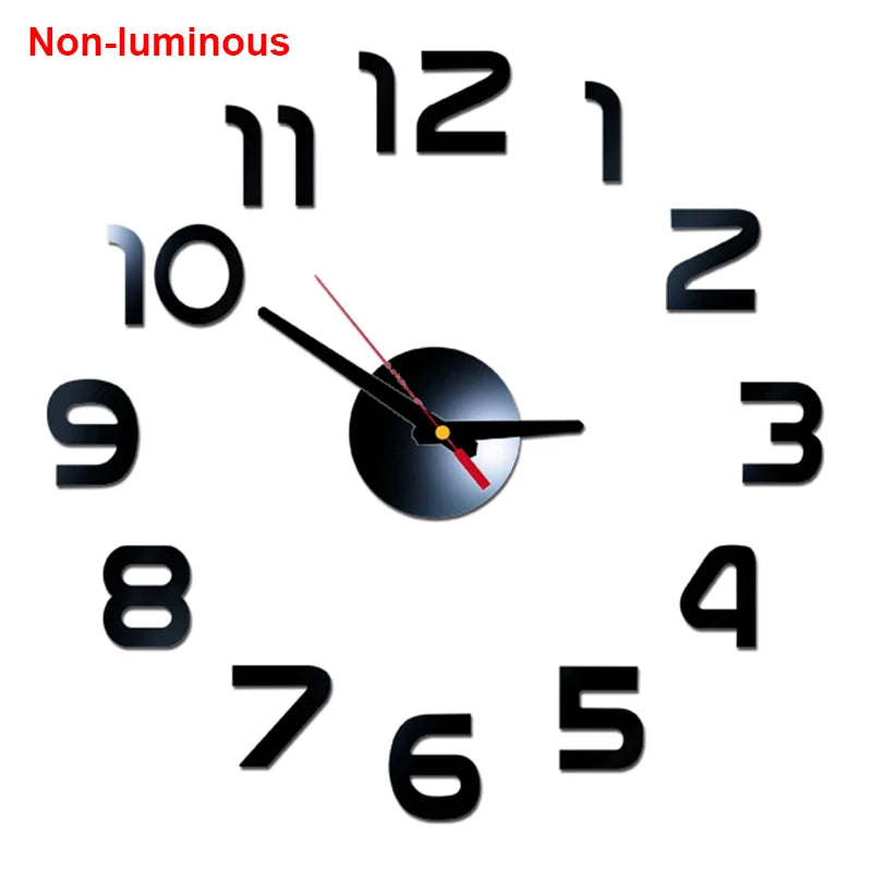 Reloj de pared, reloj de pared luminoso DIY, reloj de cuarzo, pegatinas de espejo acrílico, reloj de pared, decoración de pared, decoración cálida del hogar.