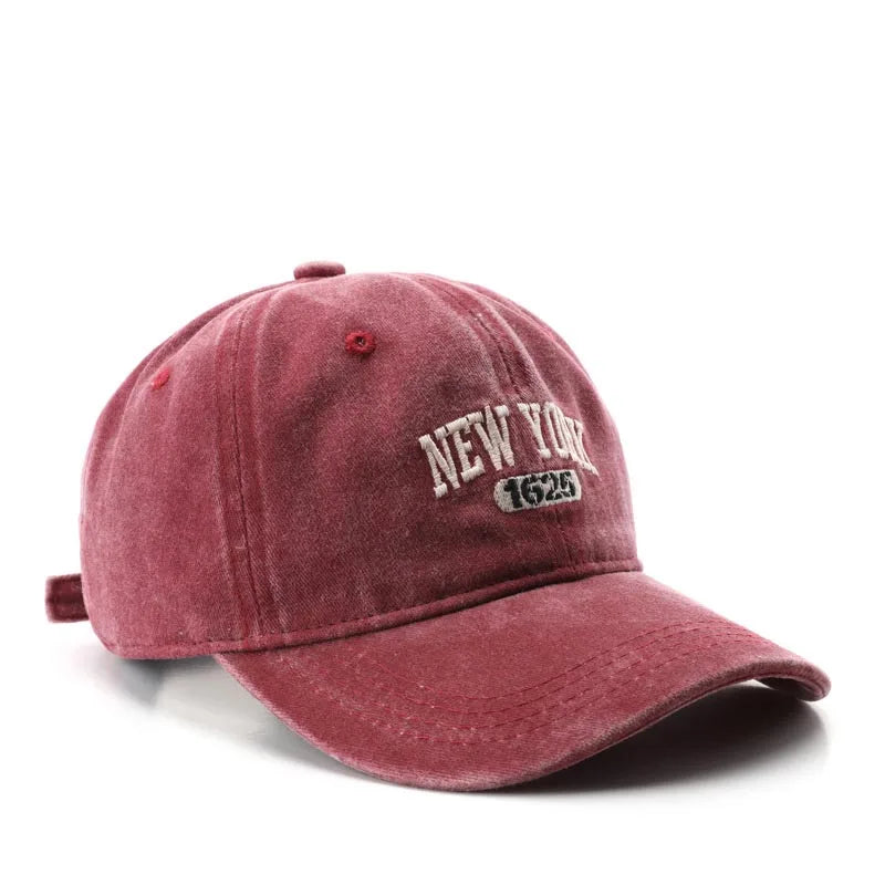 Men Women Embroidered Letter Baseball Cap Vintage Fashion Solid Adjustable Outdoor Sports Snapback Hat Distressed Gorras