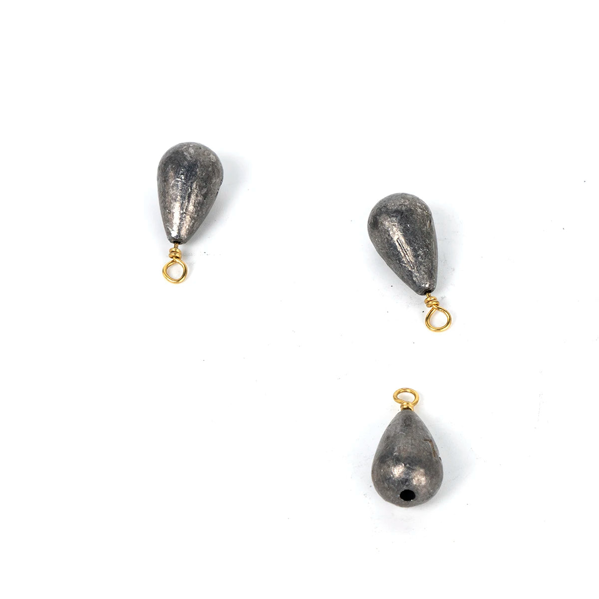 5 pièces de poids de pêche plombs poids de tir de chute avec émerillons en laiton poids de cloche de coulée pour bar poisson-chat matériel de pêche farfelu
