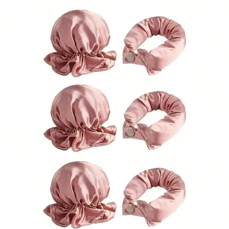 Lot de 2/4/6 pièces : Kit de bouclage sans chaleur en satin, bigoudis doux pour boucles de nuit, pour dormir, pour des boucles sans chaleur, bonnet de nuit pour boucles