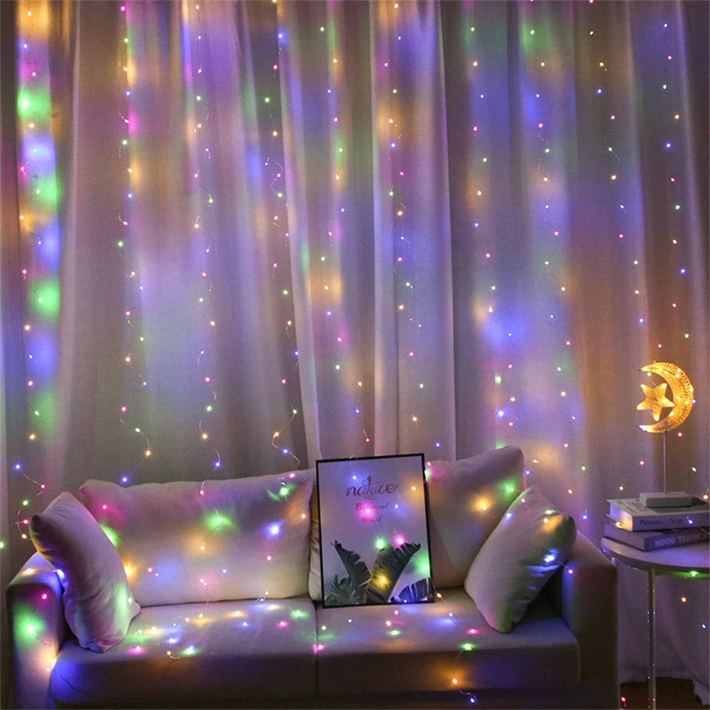 1pc USB 3x3/3*2/3*1 LED rideau chambre lumières guirlande de noël fée lumière feston mariage maison chambre décoration éclairage