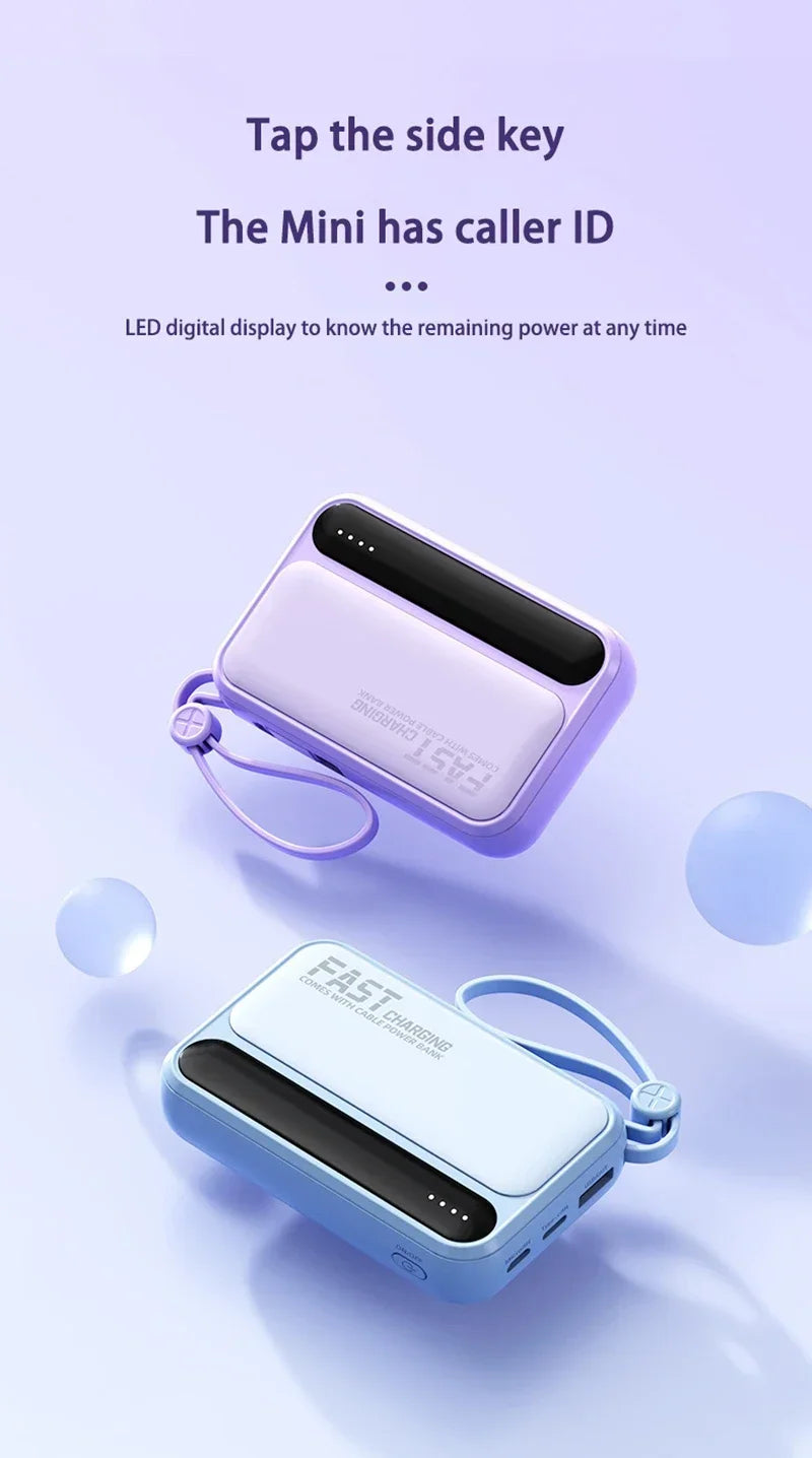 Power Bank 120W grande capacité — 4 câbles intégrés, affichage numérique intelligent, portable
