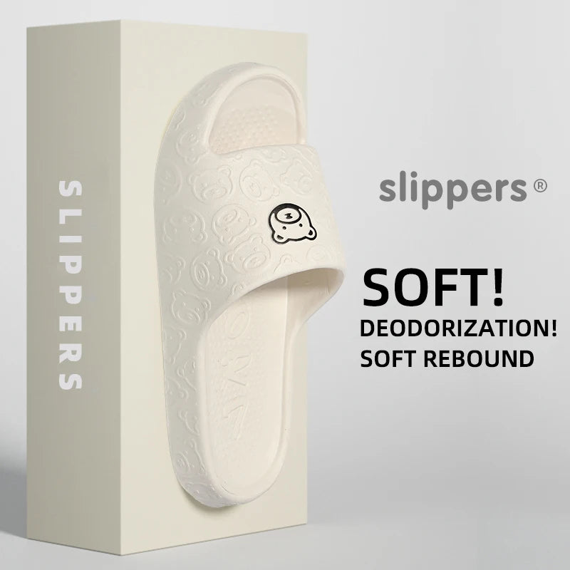 Pantoufles d'été EVA pour femmes, chaussures d'intérieur confortables à enfiler, Design de dessin animé mignon