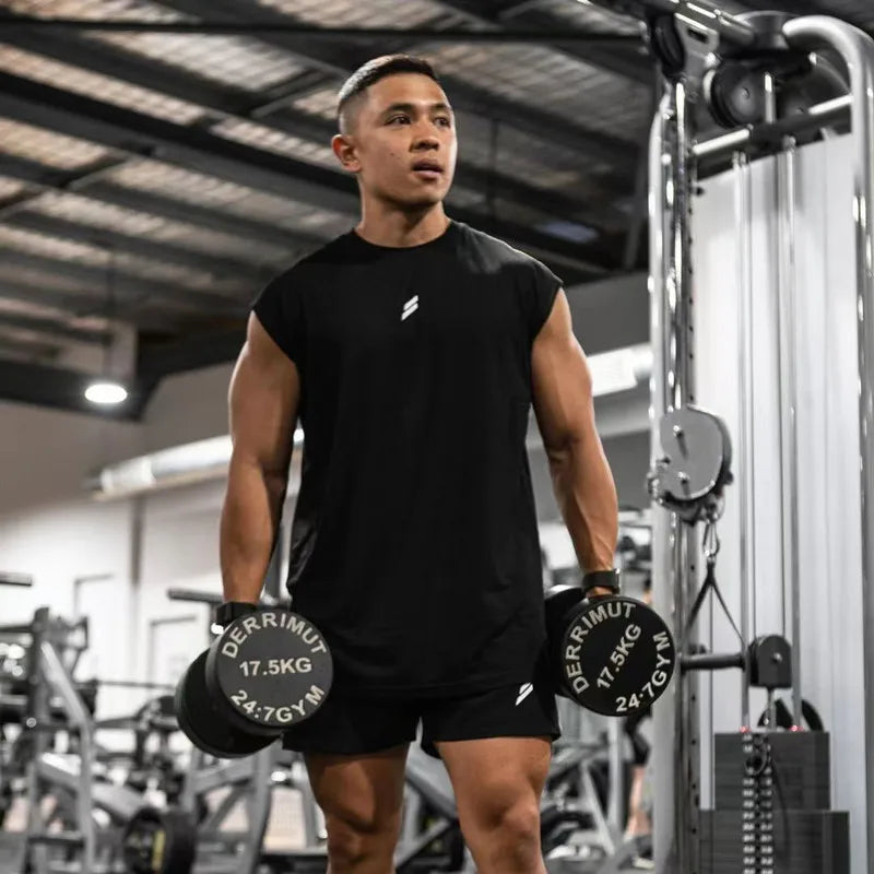 T-Shirt Sans Manches Homme Fitness — Séchage Rapide Maille Respirante Gym