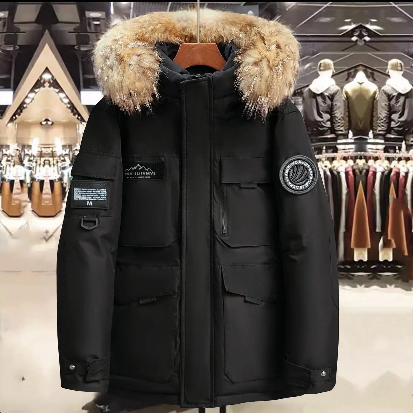 New Winter Men's Hooded Fur Collar High Quality Duck Down Coats Waterproof Jackets Fashion Male Casual Warm Down Parka