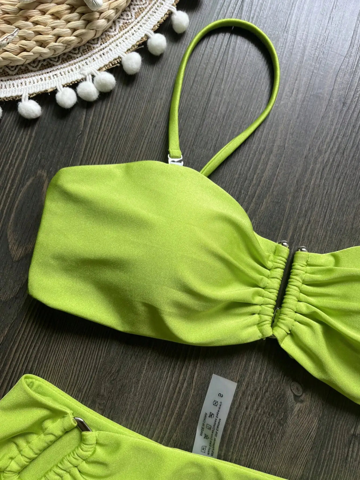 Bikini bandeau push-up pour femme 2026, maillot de bain sexy, ensemble bikini brésilien, string, maillot de bain uni, tenue de plage