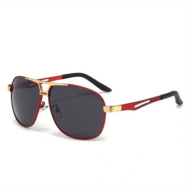 Gafas de sol degradadas de moda para hombre, montura grande, piloto, diseño antideslumbrante, gafas de sol para hombre UV400