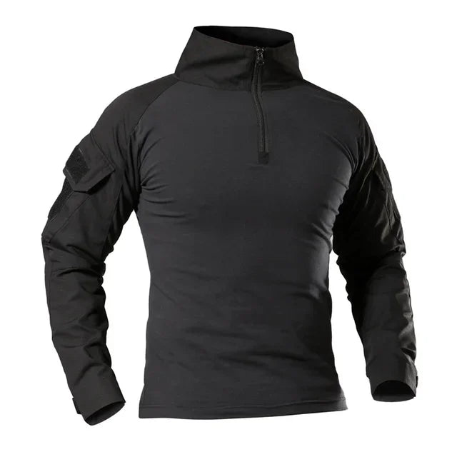 T-Shirts de randonnée tactiques en plein air pour hommes, Combat militaire de l'armée CP Camouflage à manches longues, chemise d'escalade de chasse, vêtements de Sport en coton
