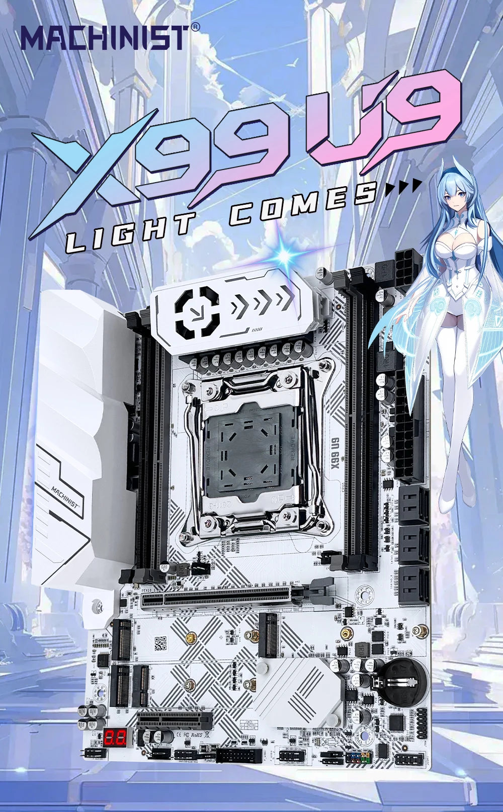 Nouveau X99 U9 MACHINIST X99 Kit de carte mère en option LGA2011-3 Xeon E5 2630 V4 CPU prise en charge TPM2.0 DDR4 mémoire NVME M.2 usb3.0