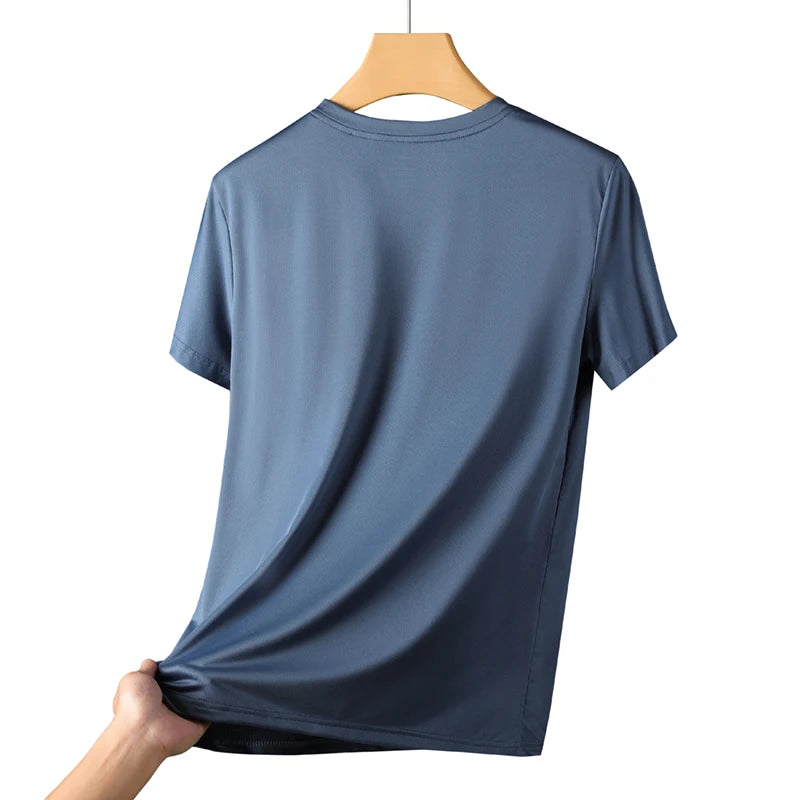 CHRLCK Hombres Correr Secado rápido Transpirable Senderismo Pesca Camisetas Elástico suave Deportes al aire libre Camiseta de manga corta Verano