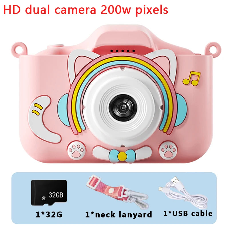 Kids Digital Video Camera, Super Cute, HD 1080P, 2.0 Inch, with Silicone Cases, Christmas Toys