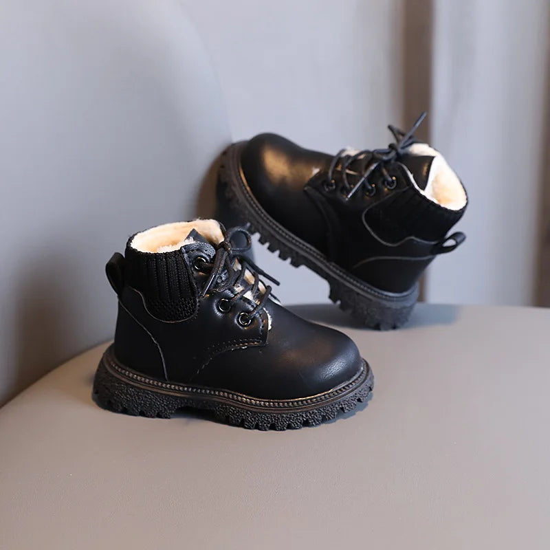 Bottes de Neige Enfant Imperméables — Cuir Fourré Unisexe Hiver