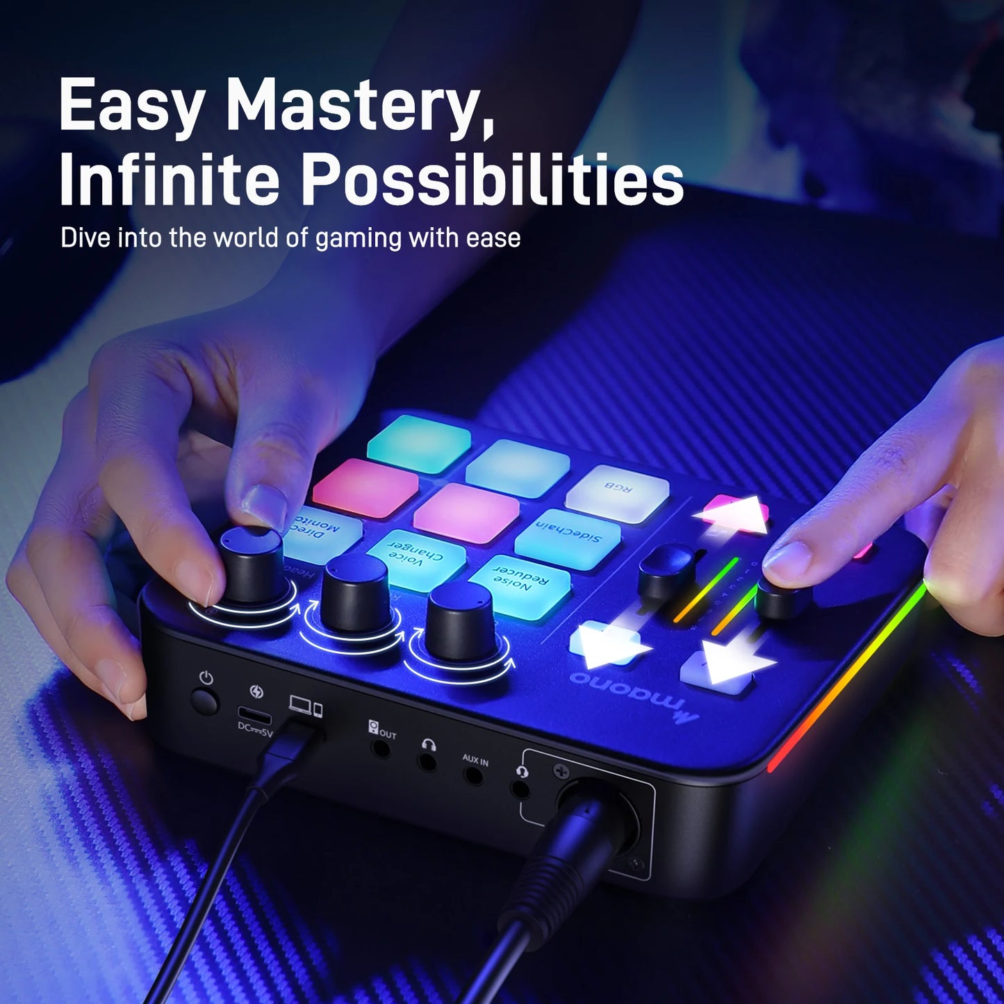 Interface Audio Gaming XLR — Effets Sonores & LED RGB Podcast & Streaming