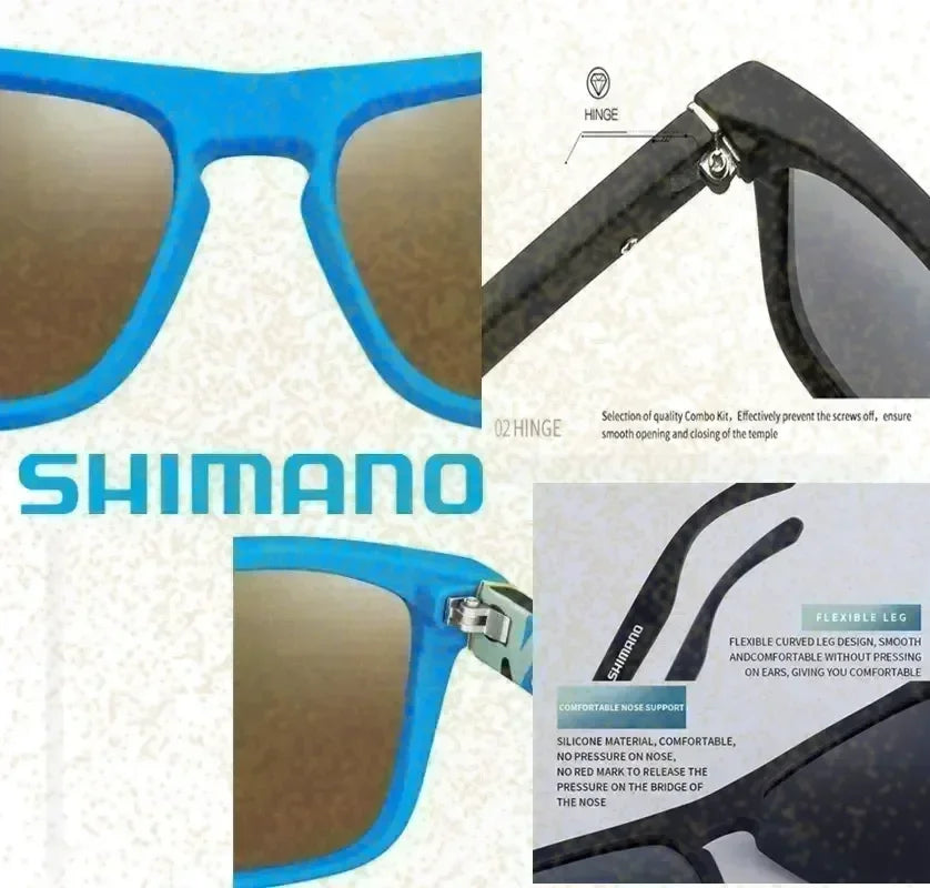 Lunettes de soleil polarisées Shimano, protection UV400 pour hommes et femmes, pour la chasse, la pêche, la conduite, le vélo, avec boîte en option