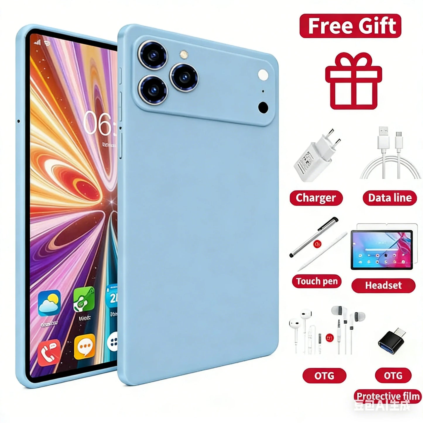 Tablet Android Pad 17 Pro Max 16 22GB 2TB ROM 10,1 pulgadas Snapdragon8gen3 10 núcleos PC tablet reconocimiento facial 20000mAh 5G Doble SIM