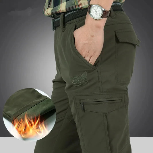 Pantalones tácticos polares de invierno para hombre, pantalones cargo cálidos para caza, Softshell, pantalones de trabajo, piel de tiburón gruesa, cálidos, impermeables, pantalones M-4XL