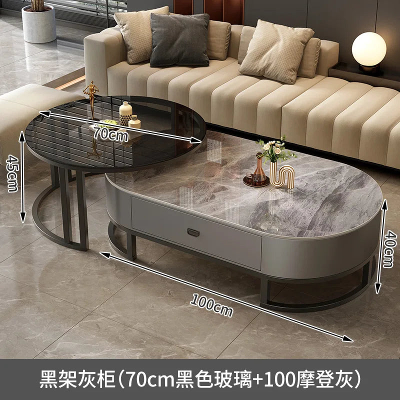 Luxury Extendable Round Modern Coffee Tables Minimalist Premium Design Book Furniture Mesa De Centro De Sala