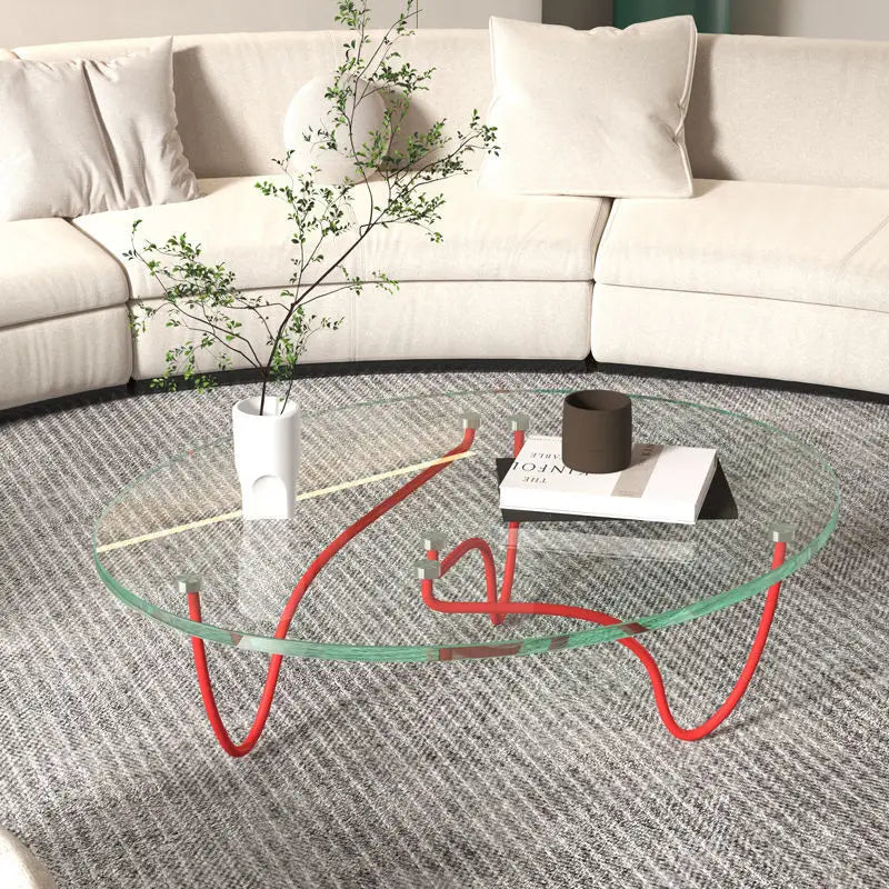 Transparent and Simple Side Table, Modern, Metal, Unique, High-Quality Glass, Nordic, Italian, Slim, Mesa, Living Room Auxiliary Furniture