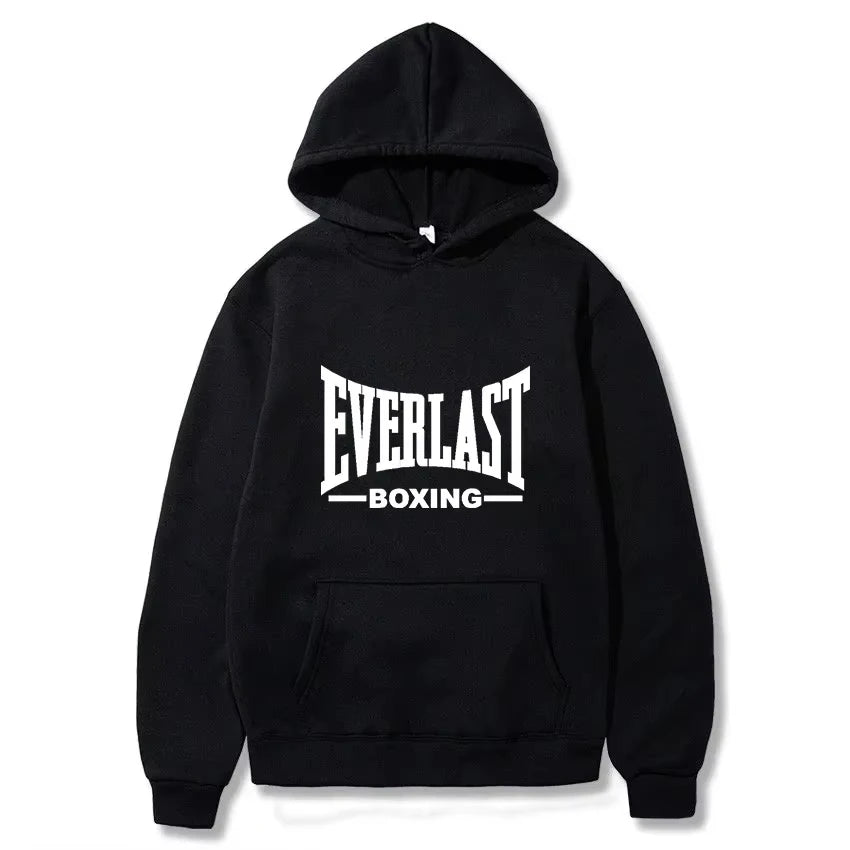 Sudadera con capucha EVERLAST para hombre, informal, holgada, con capucha, impresión sencilla, evaluación numerius, defensa deportiva, informal