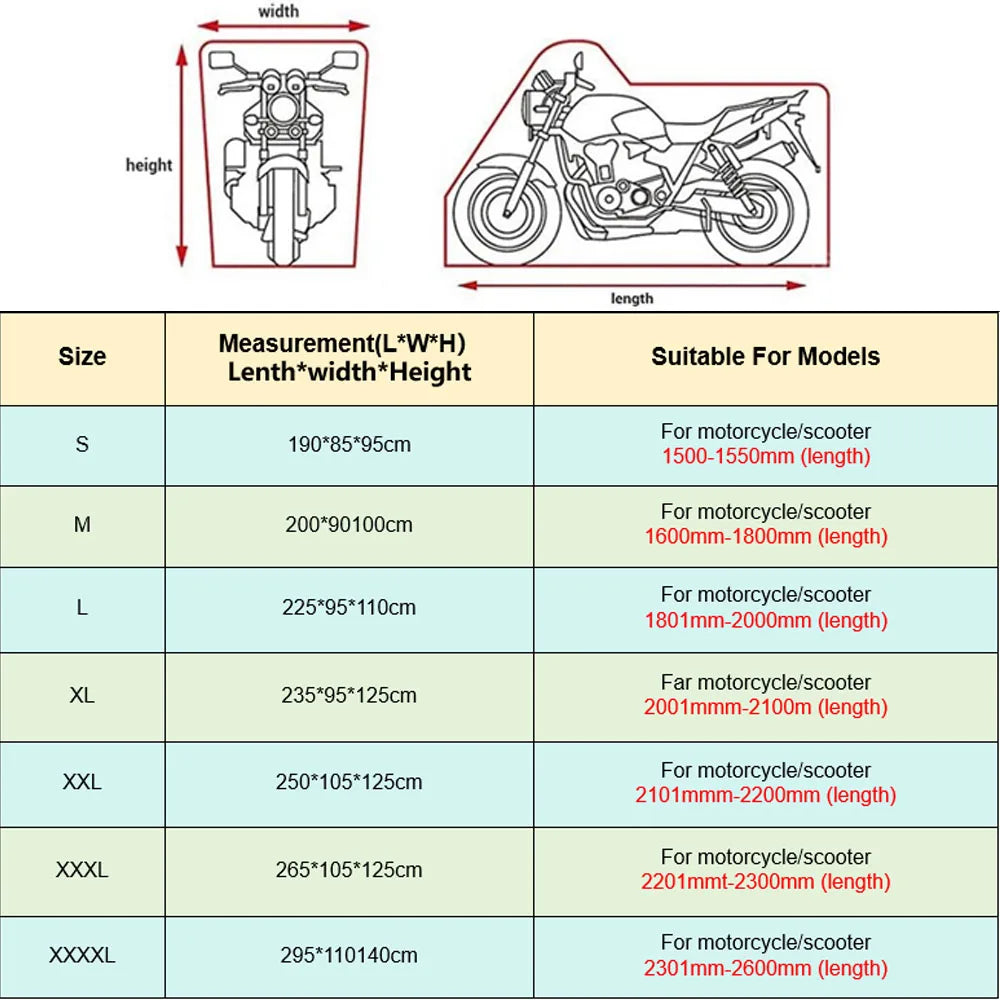 Funda protectora impermeable para scooter de exterior, protección UV, polvo y lluvia, accesorios de moto para Zontes 150 250 350 D VX S T M R 703F 368G 703RR