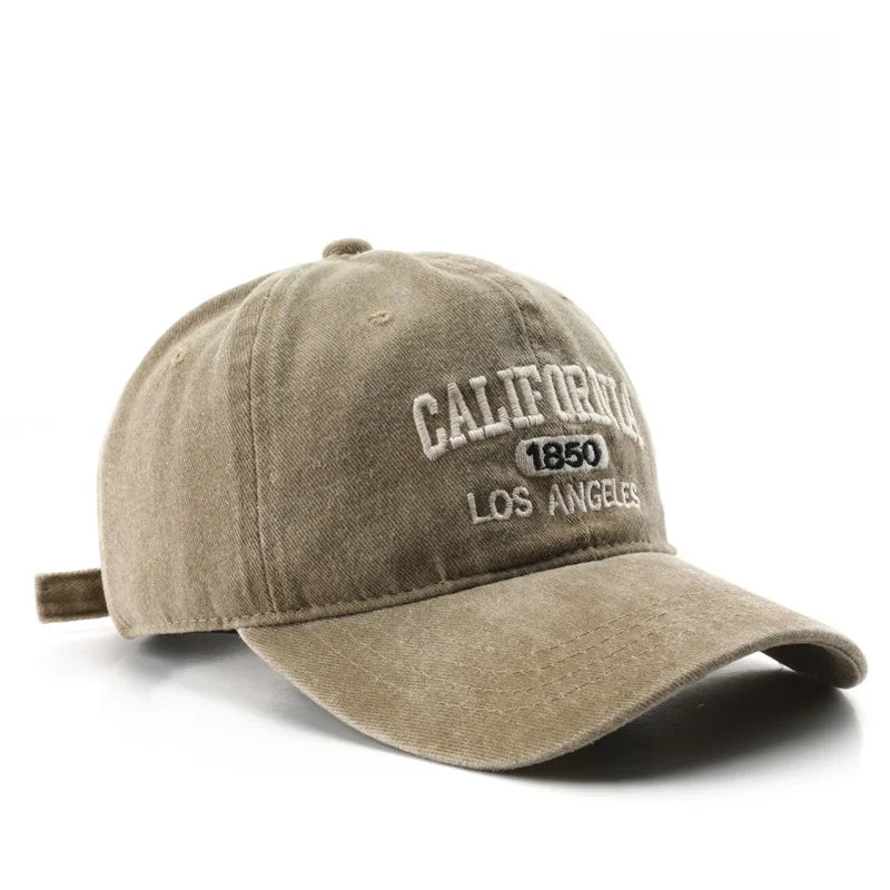 Men Women Embroidered Letter Baseball Cap Vintage Fashion Solid Adjustable Outdoor Sports Snapback Hat Distressed Gorras