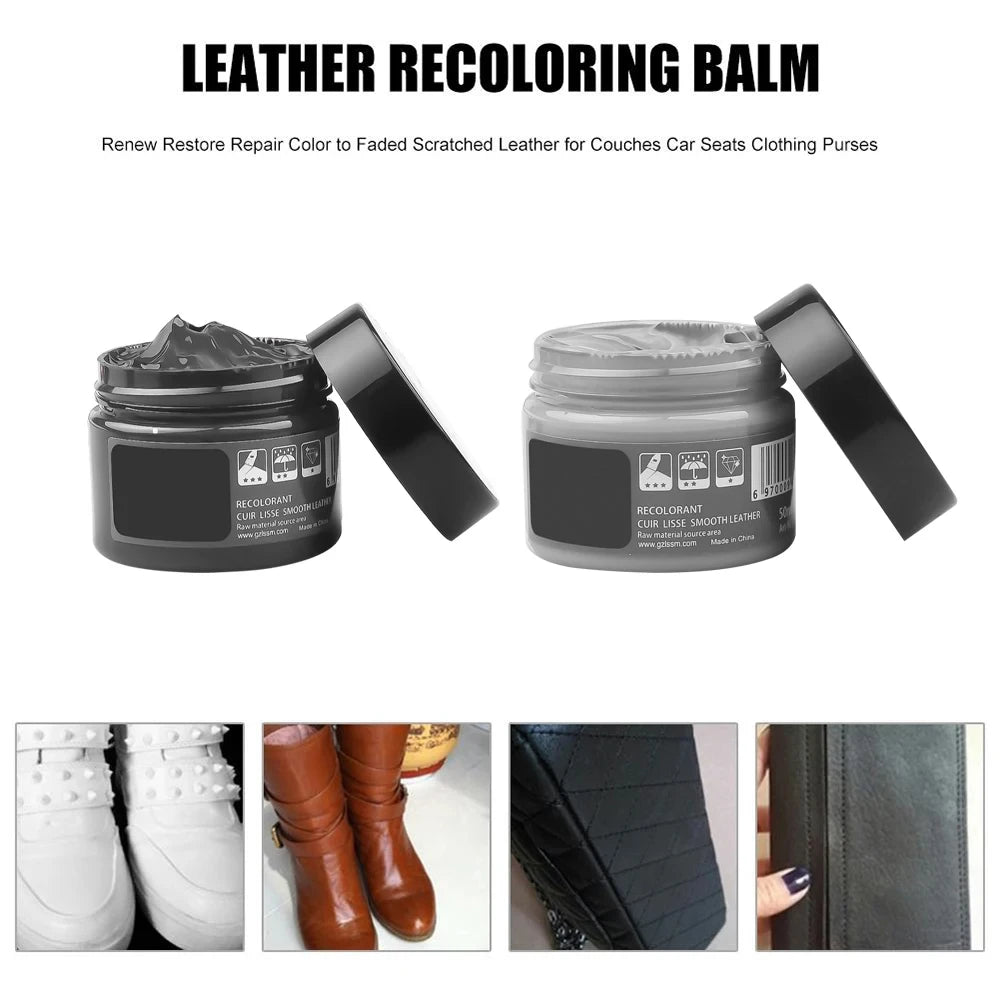 Car Leather Repair Kit, Liquid Skin Recoloring Balm, No Heat Repair Tool, Auto Seat Holes, Scratches, Cracks, Rips, Shoes Restoration Set