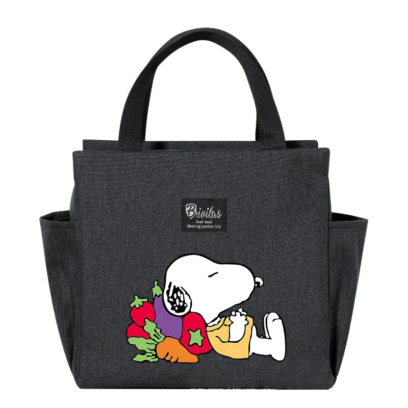 Bolsa isotérmica portátil para el almuerzo y bebidas de Snoopy, bolsa isotérmica para alimentos, caja térmica, bolsa de picnic, bolsas de transporte, bonito regalo para niños