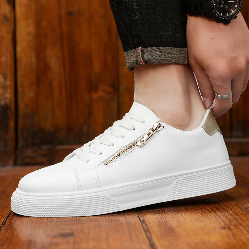 Zapatillas deportivas casual para hombre joven, estilo coreano, transpirables y versátiles, blancas, tallas grandes, nueva colección primavera-otoño 2026