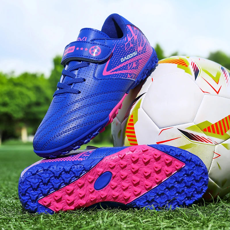 Sxfdneay Chaussures de Football Futsal Enfant Garçon — Cuir Verni, Semelle TPR, Intérieur