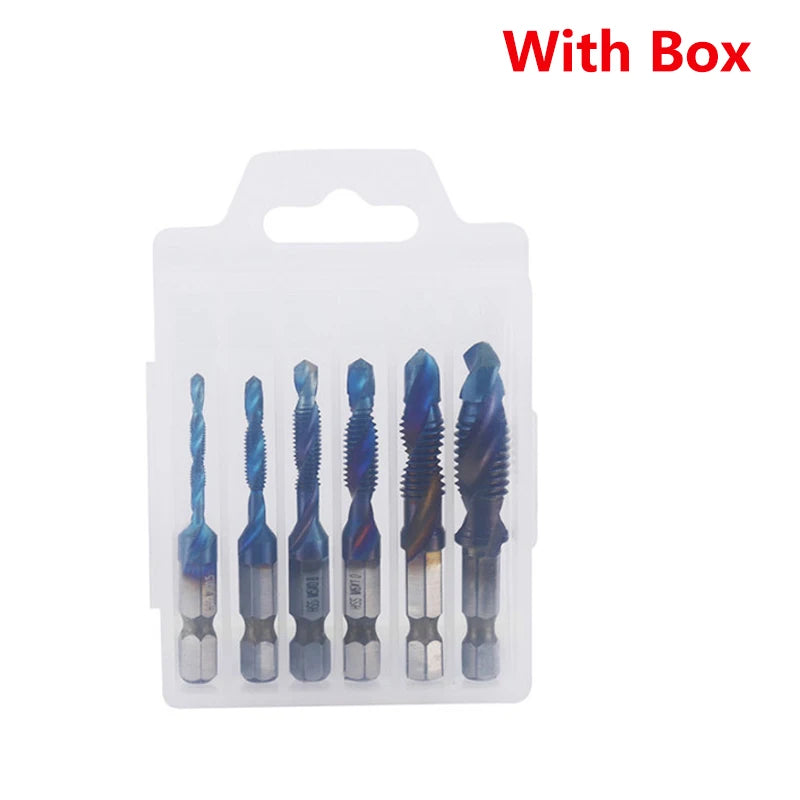 Forets tarauds plaqués titane tige hexagonale HSS — M3, M5, M6, M8, M10, outils à main