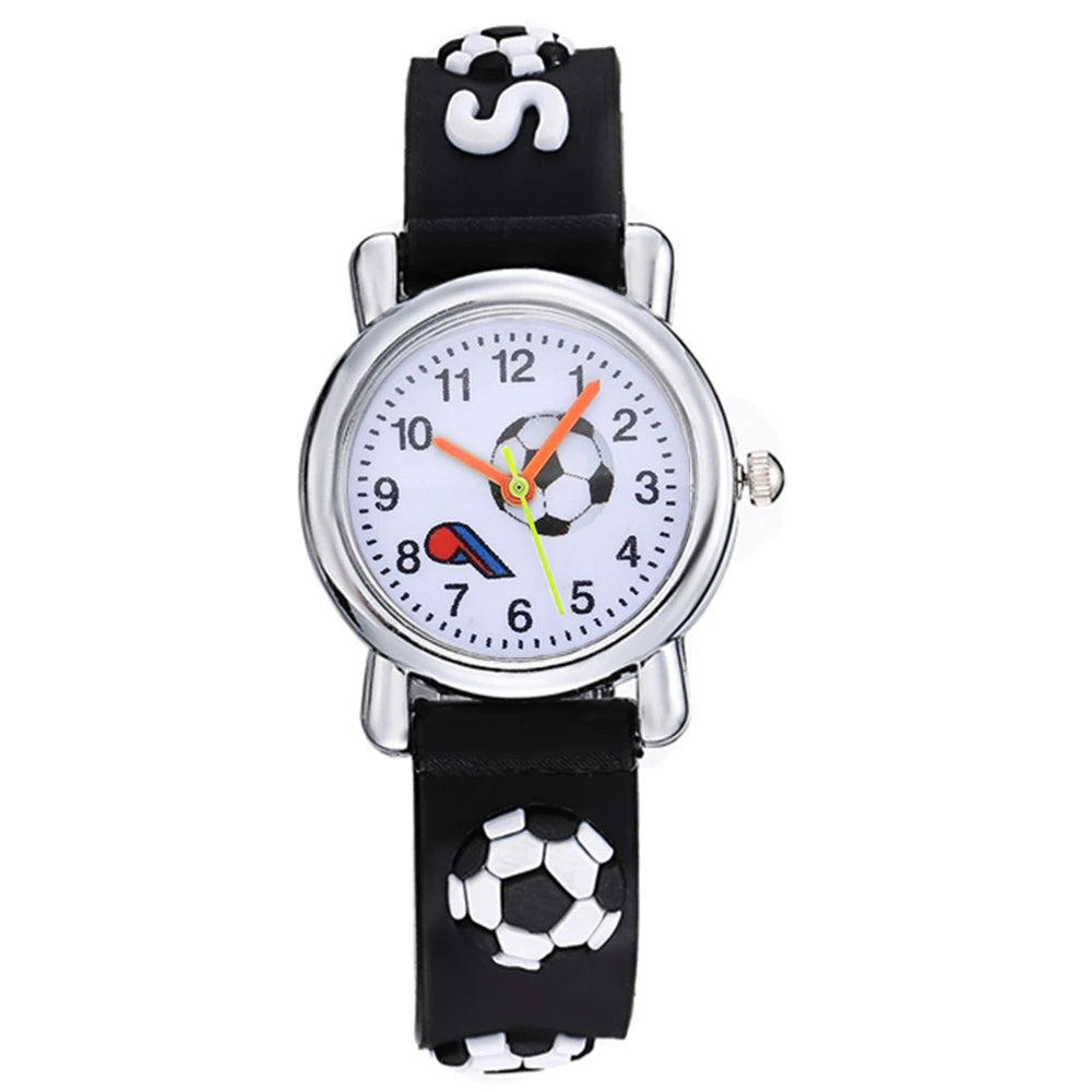 Offre spéciale Football enfants montre mignon dessin animé montres pour garçons enfants décontracté bracelet en Silicone enfants montres à Quartz montre enfant