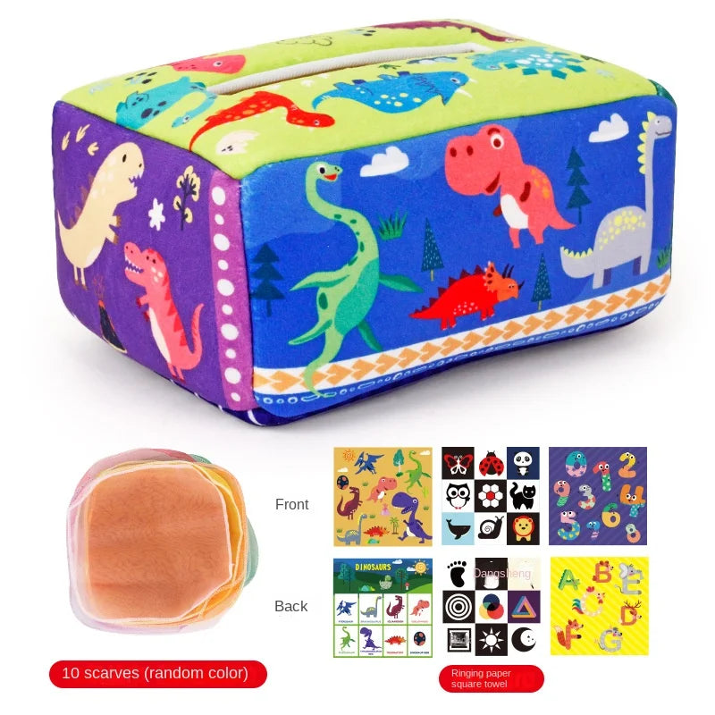 Jouet Montessori pour bébé, boîte à mouchoirs magique, activité d'apprentissage, jouet mentaires oriel pour enfants, exercice des doigts, jeu de société occupé