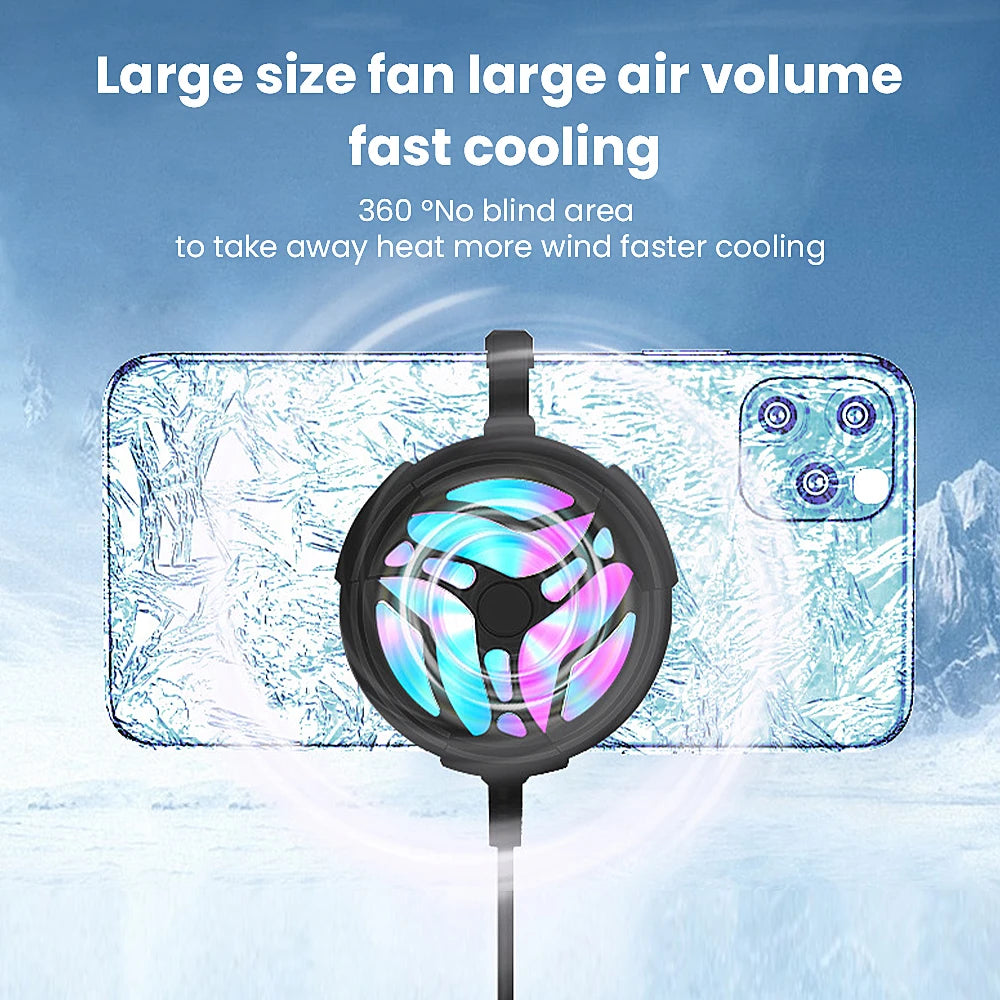 WYMECT — Ventilateur Refroidissement USB Téléphone Clip Arrière iOS & Android