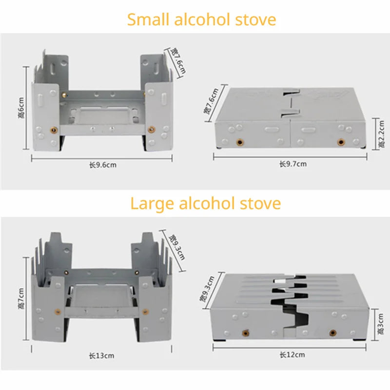 Poêle à alcool de Camping Portable, brûleur à alcool solide, poêle pliant à carburant, Mini esprit d'extérieur, cuisine pique-nique barbecue, poêle à cire
