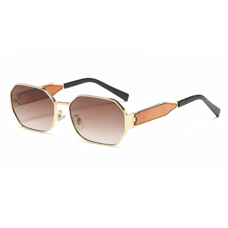 Lunettes de soleil vintage femmes et hommes — rétro, métal, rectangle, populaires, noires