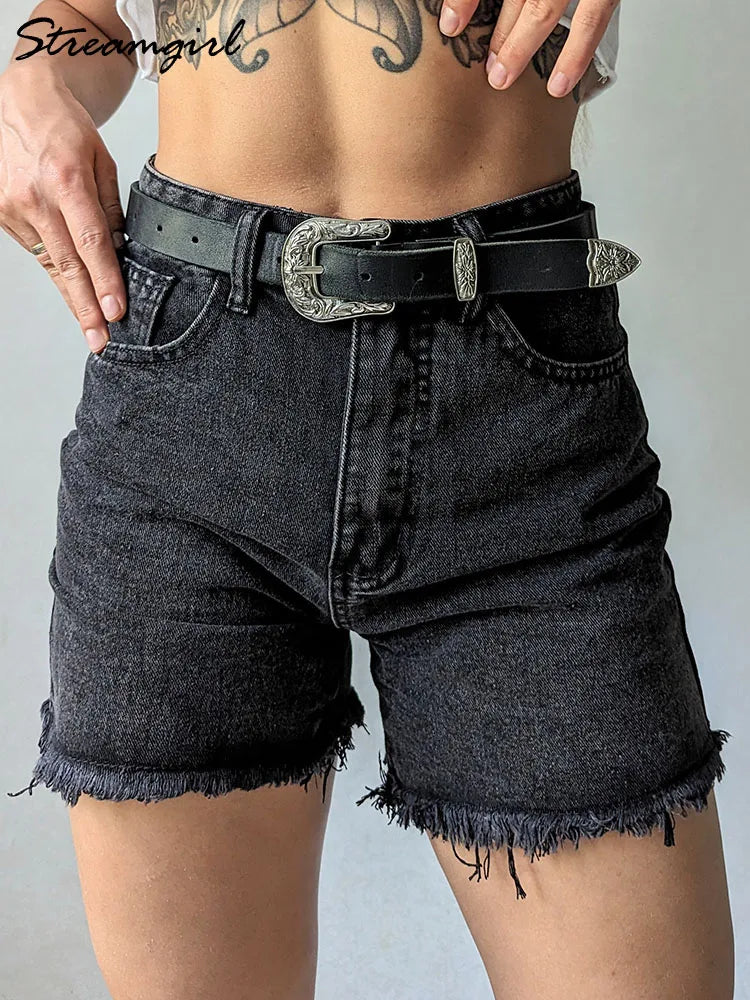 Short en Jean Femme Bleu — Été Taille Haute Décontracté Chic Ample 2025