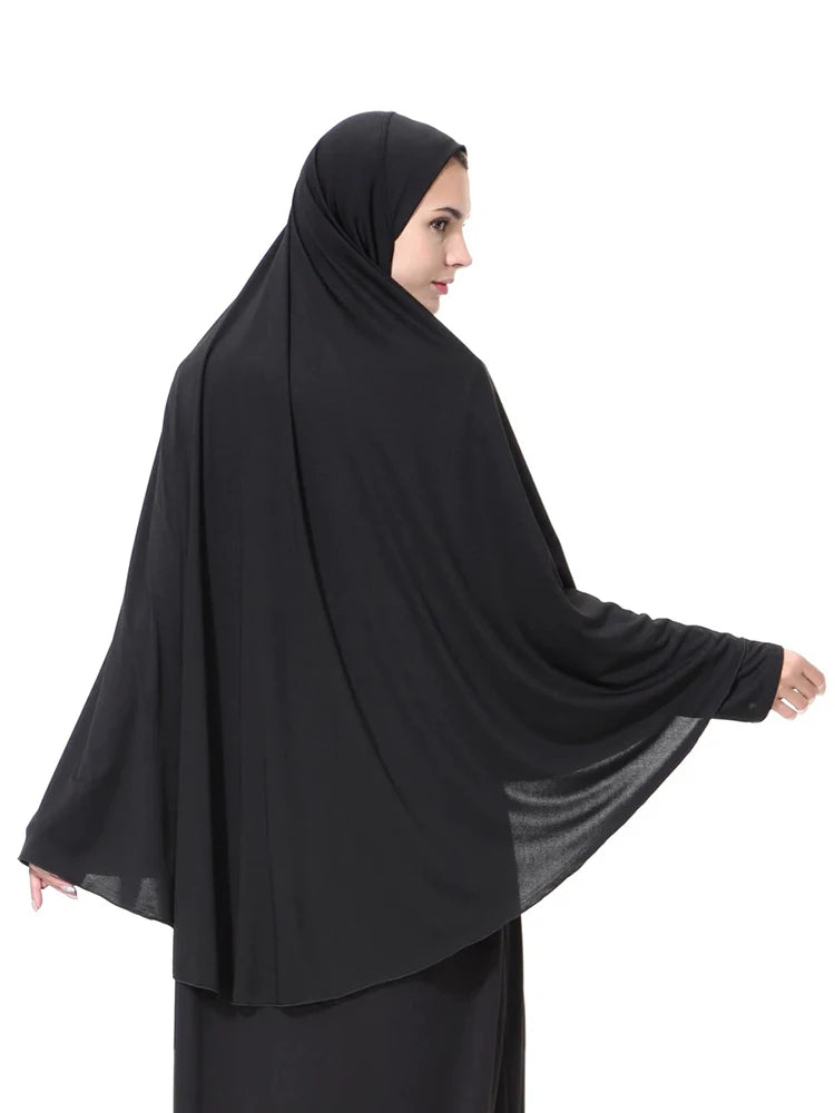 Femmes Khimar instantané Hijab modeste musulman islamique Ramadan doux léger Jersey Hijab longue écharpe Amira prière Abaya Jilbab