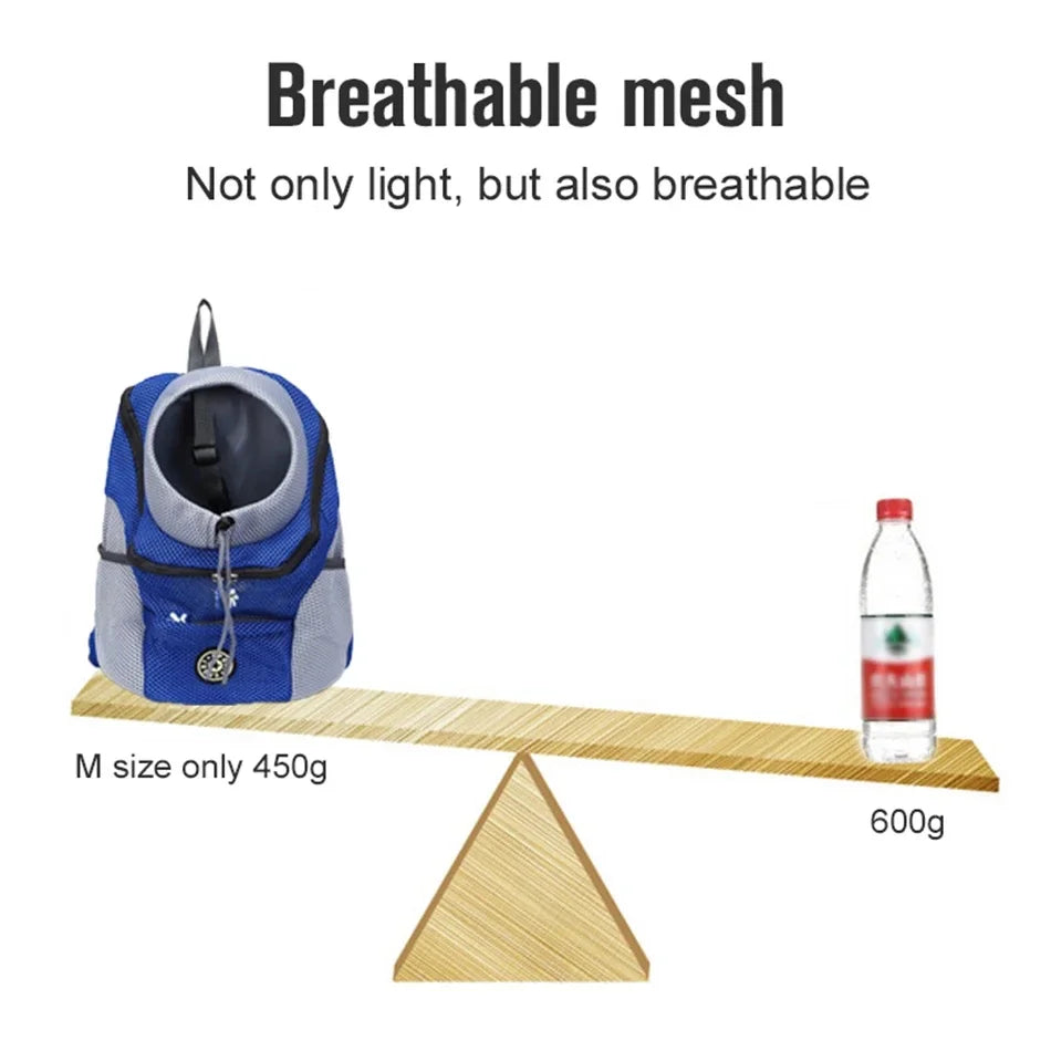 Nouveau chien animal de compagnie sac à dos transporteur sac de voyage avant Pack respirant réglable avec bandes réfléchissantes de sécurité pour la randonnée en plein air chats