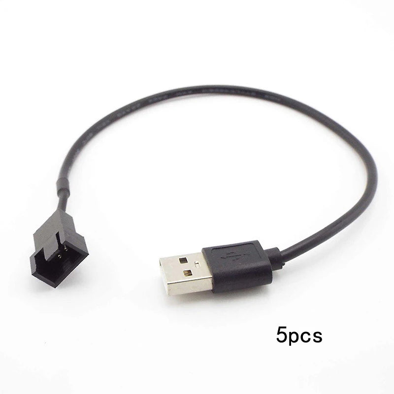 Alimentation USB 5V vers 3 broches 4 broches, câble adaptateur d'alimentation pour ventilateur d'ordinateur portable, câble adaptateur de ventilateur de châssis CPU